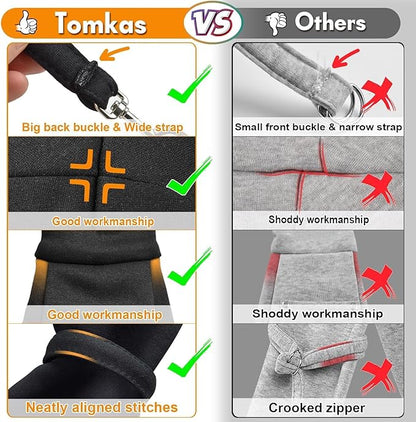 Tomkas Small Dog Sling Carrier - Classic Pocket & Classic Strap - Wrap Carrier - for 3-10 lbs Pets(Black)