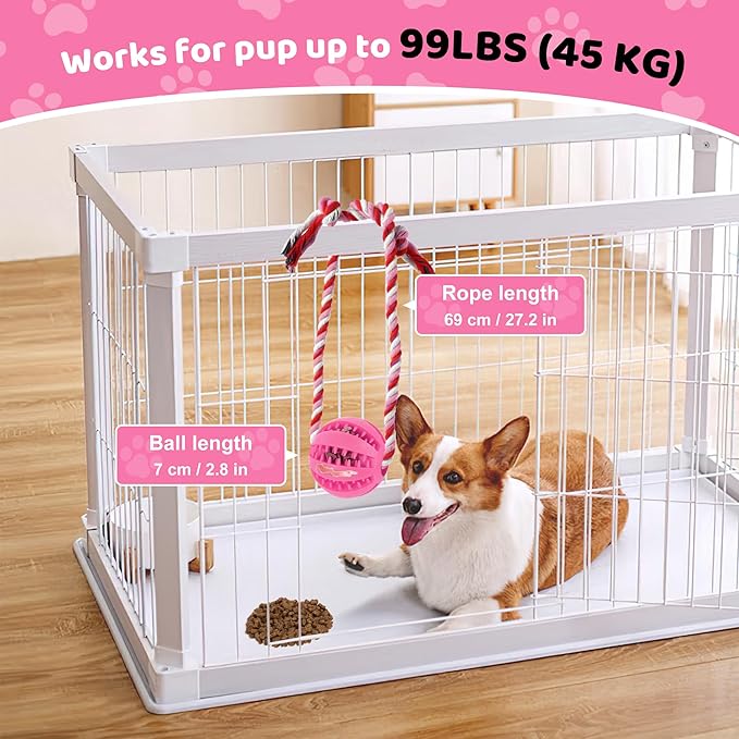Interactive Dog Toys, Crate Training Aids for Puppies, Reduce Stress Anxiety Peanut Butter Dog Food Treat Dispenser Toys(Pink)