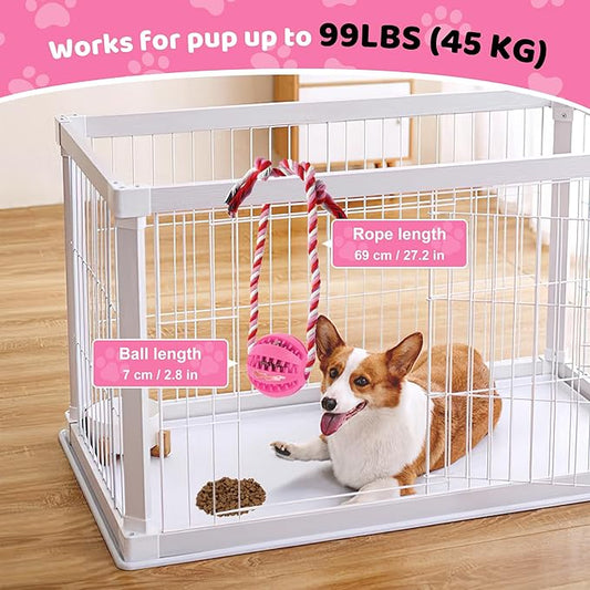 Interactive Dog Toys, Crate Training Aids for Puppies, Reduce Stress Anxiety Peanut Butter Dog Food Treat Dispenser Toys(Pink)