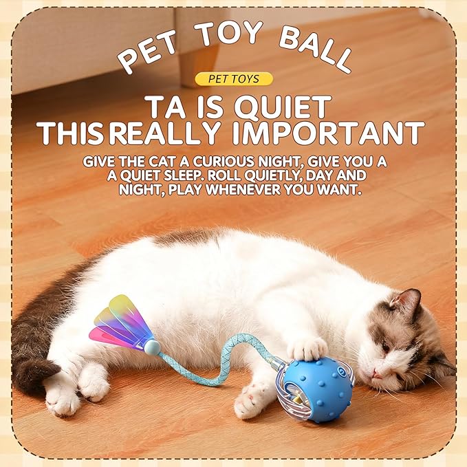 Interactive Cat Toys for Indoor Cats with 3 Tails,Automatic Moving Kitten Toys,Cat Toys for Bored Indoor Adult Cats,Smart Rechargeable Cat Enrichment Toys for Cats to Keep Them Busy, Cat Balls