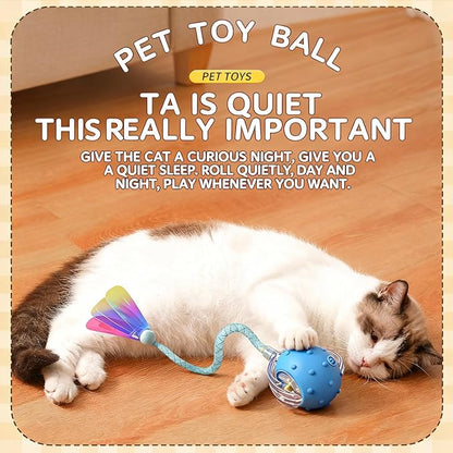 Interactive Cat Toys for Indoor Cats with 3 Tails,Automatic Moving Kitten Toys,Cat Toys for Bored Indoor Adult Cats,Smart Rechargeable Cat Enrichment Toys for Cats to Keep Them Busy, Cat Balls