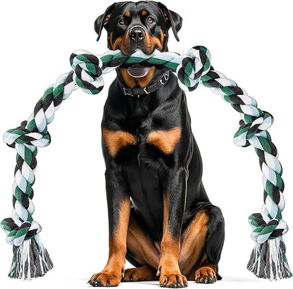 Ycozy XXL 6-Knot Dog Rope Toy for Large Dogs Aggressive Chewers 40in Heavy Duty Dog Teething Chew Toy Puppy Almost Indestructible Cotton