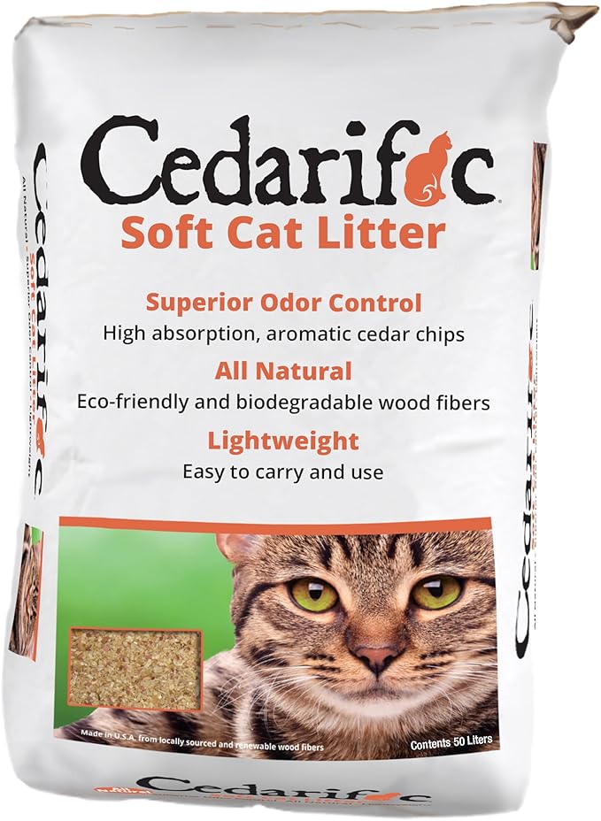 Northeastern Products Cedarific Natural Cedar Chips Cat Litter, 50 Liter Bag