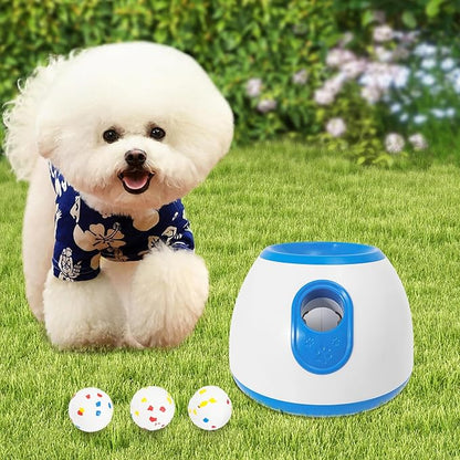 Automatic Dog Ball Launcher, Dog Ball Thrower Launcher with 3 Balls Sizing 2 Inch Interactive Balls Launchers for Dogs with Adjustable Distance Settings 10-30ft for Indoor Backyards Parks