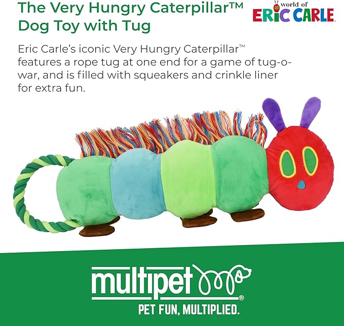 Multipet Eric Carle Very Hungry Caterpillar Rope Tug 24" Dog Toy