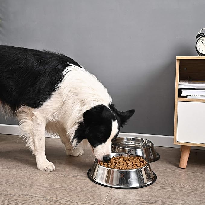 2Packs Stainless Steel Dog Bowl with Anti-Skid Rubber Base for Small/Medium/Large Pet, Perfect Dish, Pets Feeder Bowl and Water Bowl Perfect Choice for Dog Puppy Cat and Kitten (40oz)
