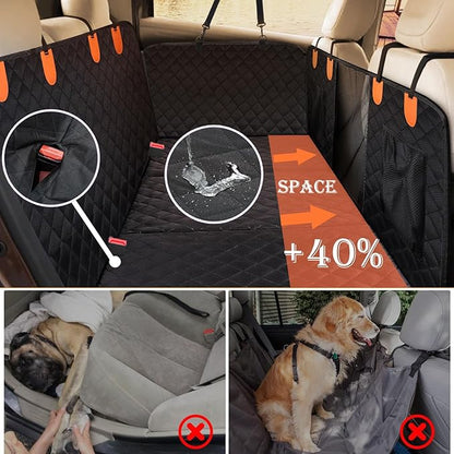 Back Seat Extender for Large Dogs, Dog Car Seat Cover Hard Bottom Holds 400lbs, Sturdy Backseat Extender for Dogs, Waterproof Dog Hammock for Dog, Car, SUV, Truck