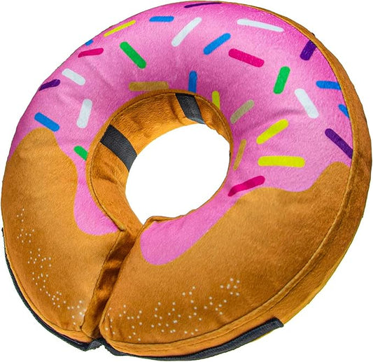 BENCMATE Inflatable Dog Cone Collar Alternative, Soft Dog Cone for Small Medium Large Dogs and Cats, Neck Recovery ECollar Donut Collar After Surgery (Small, Donut-Strawberry)