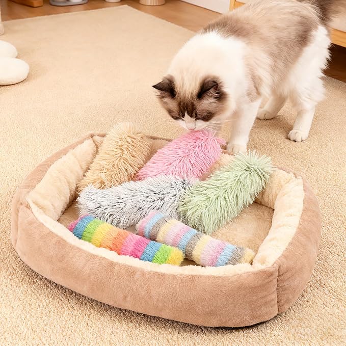 Cat Toys Pillows 6Pcs Catnip Kicker Toys for Cats Promotes Kitty Exercise