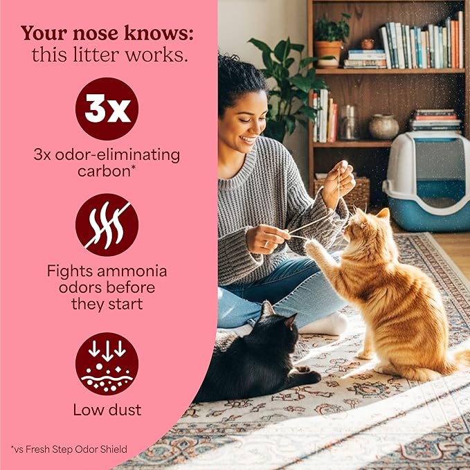 Fresh Step Heavy Duty Odor Block Advanced Multi Cat Clumping Litter with Febreze, 52.5 lb (Package May Vary),(17.5lb Pack x 3)