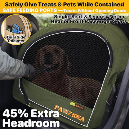 PAWZIDEA 3-in-1 Dog Stroller for Large Dogs with Detachable Carrier, 45% Extra Tall Dog Car Crate up to 100lb Sit Upright, Foldable Pet Stroller for 2 Medium Dogs All-Terrain Jogger, Adjustable Handle