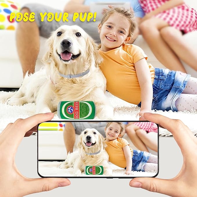 Squeaky Plush Dog Toys 2 Pack - Funny Beer Puppy Toys with Squeaker for Small Medium Large Dogs, Soft Stuffed Chew Toys for Birthday Gifts(Red&Green)