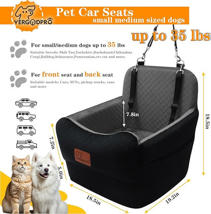 Dog Booster Car Seat for Medium/Small Sized Dogs,Memory Foam and Ultra Soft Fabric Car Pet Bed,Portable Travel Safety and Comfortable Dog Carseat with Washable Removable Cover,Thick Cushion（M-Blagre）