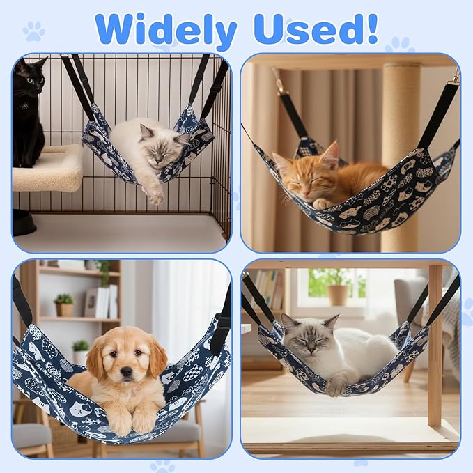 Cat Hammock for Cage, Adjustable Pet Hammock Soft Hanging Cat Bed for Cats, Puppy, Ferrets, and Small Animals