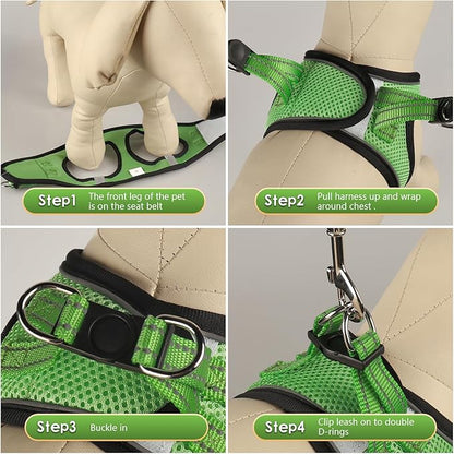 YIMEIS Dog Harness and Leash Set, No Pull Soft Mesh Pet Harness, Reflective Adjustable Puppy Vest for Small Medium Large Dogs, Cats (Grass Green, Medium (Pack of 1)