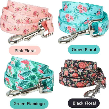 Flamingo Print Dog Leash - 5 Feet Durable Nylon Leash for Samll& Medium Dodgs, Lightweight Walking Leash (S，Flamingo)