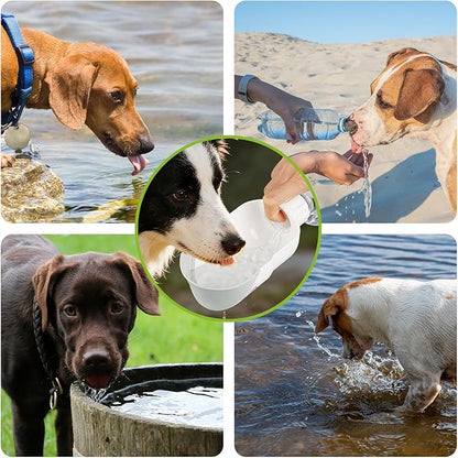 Dog Water Bottle, Leakproof Portable Water Bottle for Dogs, Dog Travel Water Bottles with Convenient Bottles Strap, Dog Travel Accessories for Walking, Hiking, Outdoor, Camping (17oz White)