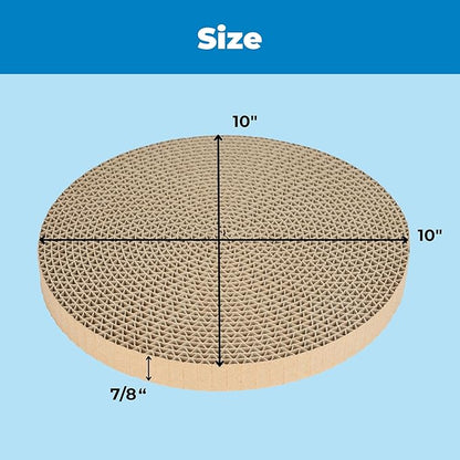 Best Pet Supplies Catify Cat Scratcher, Fun Interactive Scratchers, Posts, Poles, Claw Safe, Furniture Saver Indoor Play Support Natural Cat Behaviors Heavy Duty - 3 Pack Round, 10 x 10