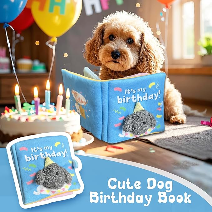 Hide and Seek Dog Toys, Birthday for Dogs Interactive Stuffed Pet Slow Feeder Dog Treat, Interactive for Small Medium Dogs