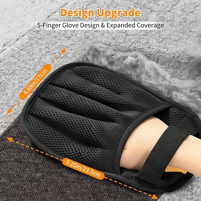 Pet Hair Remover Glove for Dogs & Cats – Reusable Electrostatic Lint Remover for Couch, Furniture, Carpet & Clothing, 5-Finger Design Pet Hair Removal Tool for Sofa, Car Seat & Bedding