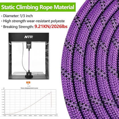 NTR 6FT Heavy Duty Dog Leash Purple Rope Dog Leash Swivel Lockable Hook and Comfortable Padded Handle Cat Puppy Leash Lead Small Medium Large Dogs Training Playing Camping,or Backyard 6ft*1/2Inch