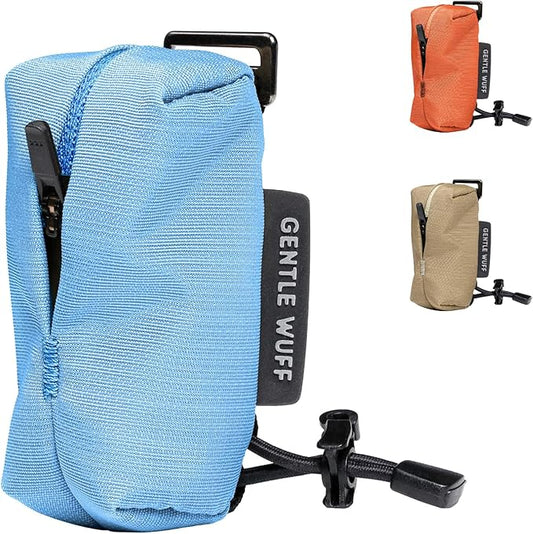 Poo Pouch – Recycled Nylon Dog Waste Bag Holder with Reflective Accents & Modular Strap Attachment for Walks & Travel (Coast)