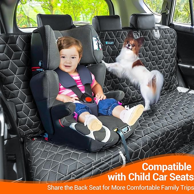 Meginc Bench Dog Car Seat Covers for SUV, Waterproof Dog Seat Cover for Back Seat Fit Ford Explorer Heavy Duty Non Slip Back Seat Cover Protector for Chevrolet Tahoe/Yukon/Suburban/Expedition