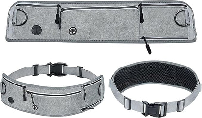 Hands Free Dog Leash with Zipper Pouch, Waist Leash for Dog Walking and Running, Dual Padded Handles, Shock-Absorbing Bungee for Medium to Large Dogs
