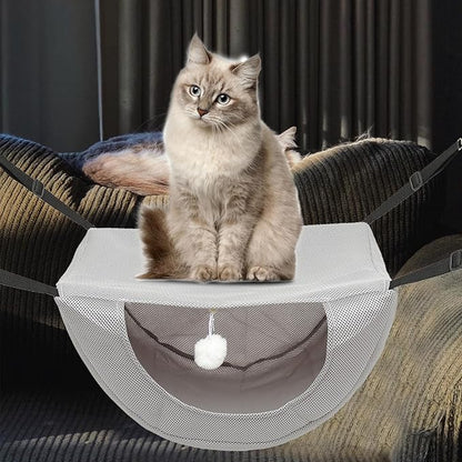 Toyvian Breathable Mesh Cat Hammock Bed Hanging Pet Cat Sleeping Nest Small Gray for Summer Cage Kitten Rest