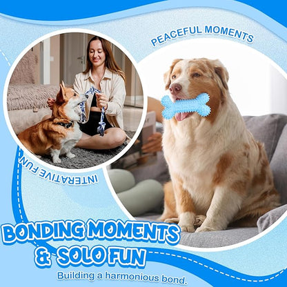 Vinsot 12 Pack Large Dog Chew Toys for Aggressive Chewers Dogs Teething Toys with Dental Rope Squeaky Balls and Chew Bone for Medium Large X-Large Breeds Dogs