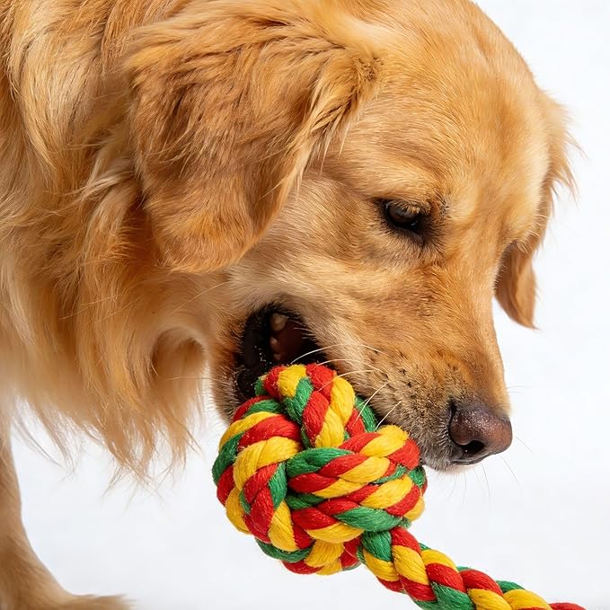 Heavy Duty Dog Rope Toys for Large/Medium Aggressive Chewers, 27.5 Inch Tough Cotton Tug Toy, 1.4 lbs Indestructible Double Knot Rope for Teeth Cleaning – Stronger for Golden Retriever