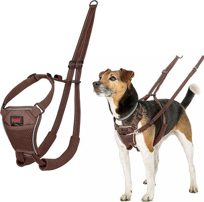 Halti No Pull Harness - Stop Your Dog Pulling on The Leash. Adjustable, Lightweight and Easy to Use. Reflective Dog Training Harness for Small Dogs (Size S, Deep Walnut)