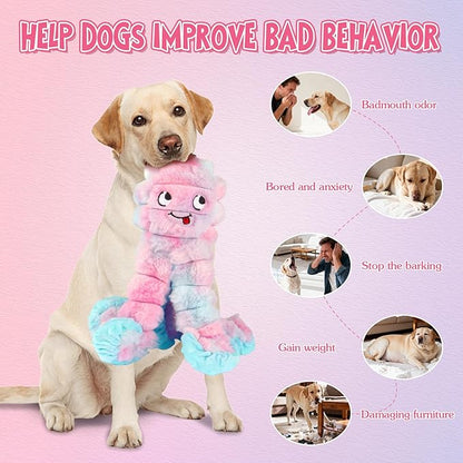 Tough Octopus Dog Toy, Interactive Squeaky & Crinkle Tug of War Toy for Aggressive Chewers, Large Durable Plush Chew Toys to Keep Dogs Busy- Crinkle Octopus, Large (Pink)