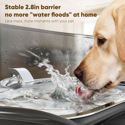 No Spill Dog Water Fountain Stainless Steel for Large Dogs, 8L/2.1Gal Ultra Quiet Pet Water Fountain for Cats Dogs Indoor, Automatic Dog Water Bowl Dispenser