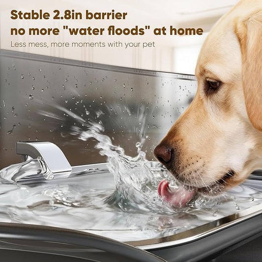 No Spill Dog Water Fountain Stainless Steel for Large Dogs, 8L/2.1Gal Ultra Quiet Pet Water Fountain for Cats Dogs Indoor, Automatic Dog Water Bowl Dispenser