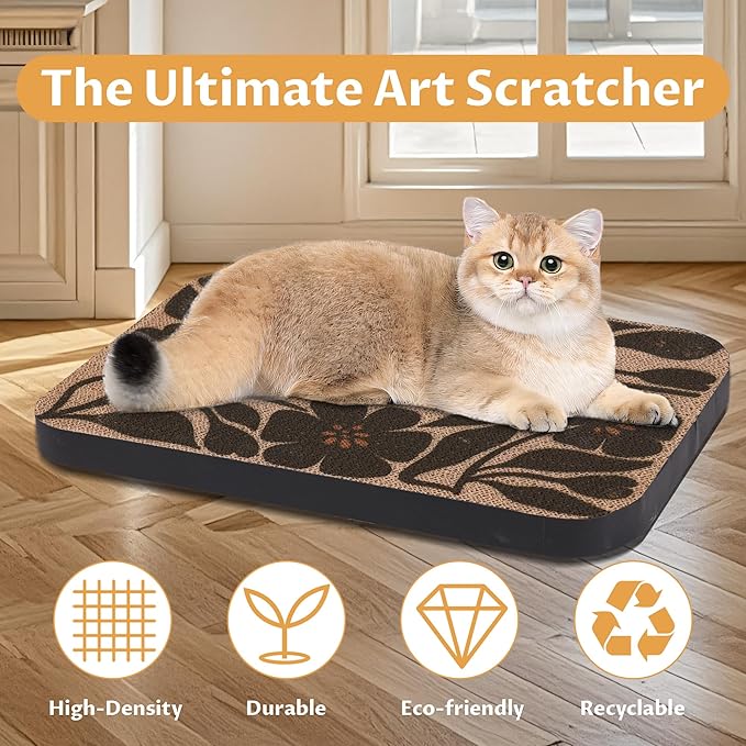 2 Packs Art Cat Wall-Mountable Scratching Board 16.7x11x1 Inch Cat Wall Scratch Pad and Scratcher for Indoor Cats Furniture Protector (Series4)