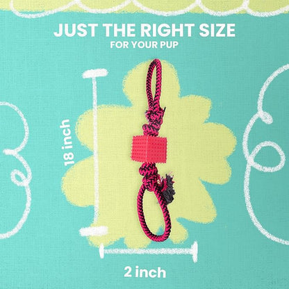 Snugarooz Baby Tug N' Cube Assorted Colors – Durable Dog Toy with Cotton Rope & TPR Cube – Perfect for Tugging, Chewing, and Promoting Dental Health