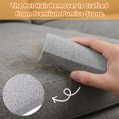 Yolev 2 Pcs Pet Hair Remover Grey Pumice Stone for Dog Cat Tool Fur Removal Cleaning Block Remover Stone for Car Interior Furniture Bedding Carpet（3.94 x 1.97 x 1.38in）