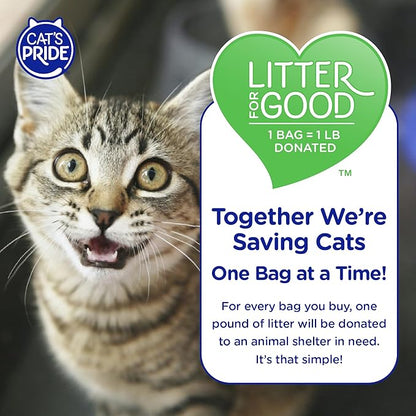 Cat's Pride NEW Antibacterial Cat Litter: Destroys 99.9% of Odor-Causing Bacteria - Powerful Odor Control - Premium Lightweight Clumping Litter - Scented, 18 Pounds