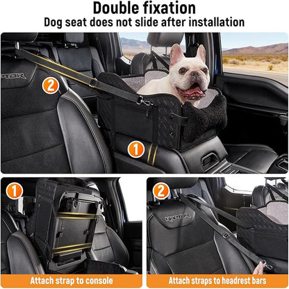 TKYZ Center Console Dog Car Seat,Pet Puppy Middle Console Dog Car Seat for Small Dogs (Full-Size Truck Black)