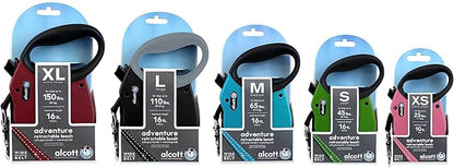 Alcott Adventure Retractable Leash, Extra Small, Green