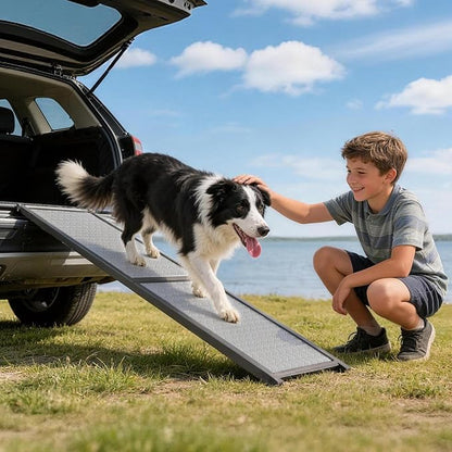 Large Dog Ramp for Car, SUV & Truck 64" – Joint & Spine Relief, Anti-Slip Surface, Heavy-Duty, Stable, Up to 100 lbs