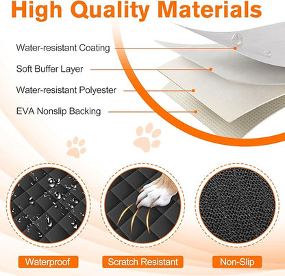 NECKORY SUV Cargo Liner for Dogs - Waterproof Dog Car Seat Cover Mat for SUVs, Sedans, Vans & Trunks with Non-Slip Bumper Flap Protector, Scratchproof Large Size Universal Fit, Black