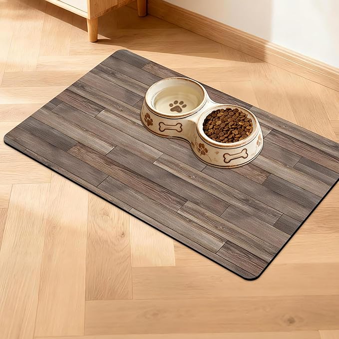 Pet Feeding Mat for Floors Waterproof Dog Mat for Food and Water Absorbent Quick Dry Non Slip mat for Cat Bowls