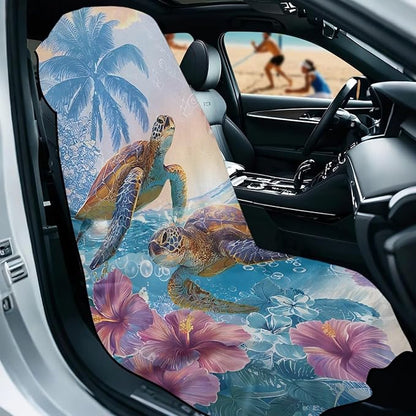 SEANATIVE Sports Towel Seat Covers for Cars - Quick-Dry Sweat Towels for Gym, Hiking & Beach with Anti-Scratch Design (Machine Washable, Universal Fit), Hawaii Sea Turtle Pattern