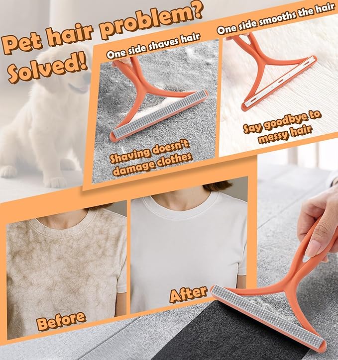 Pet Hair Removal Glove for Cats & Dogs Grooming, Pet Hair Removal Tool Brush Kit Reusable Lint Remover for Carpet Furniture Car Clothes