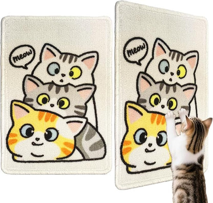 Cat Scratch Mat - 19.69 x 13.78 Inches High-Density Loop Pile Cat Scratcher Pad, Furniture Anti-Scratch Protector, Indoor Cat Scratch Pad for Cat Claw Grinding