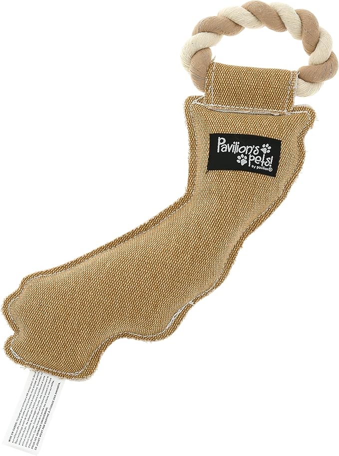 Pavilion Gift Company - California - 12' Canvas Rope Dog Toy Play Fetch Dog Doggy Puppy K9 Gift