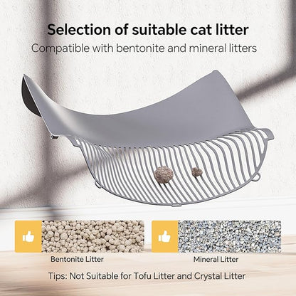 Automatic Self Cleaning Litter Box, with 4 Pairs Infrared Senor, Open-Top Design for Multi-Cat Homes, Comes with Liner Bags and Cat Litter Mat, Grey