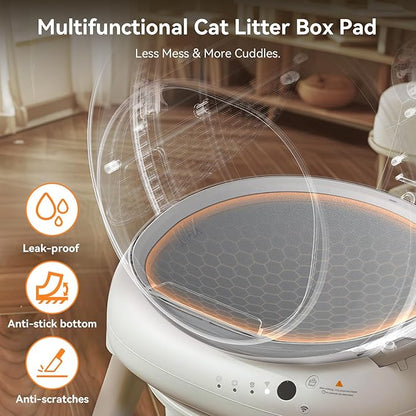 Self Cleaning Litter Box - E2 Automatic Cat Litter Box Smart Self Cleaning Robot for Cats, Double Safety Protection, App Control, 2 Roll Garbage Bags & Mat